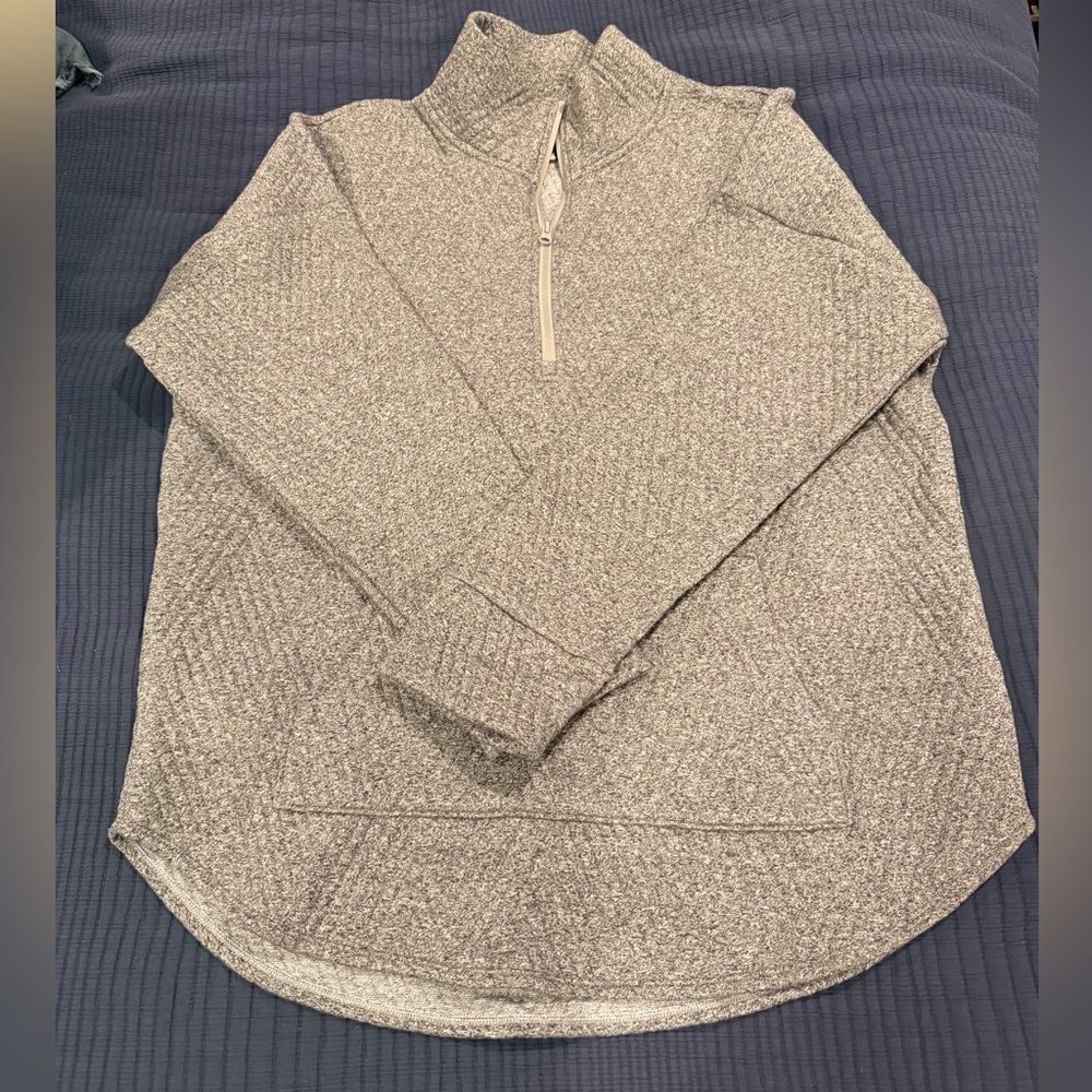 GAP Heather Gray Quarter-Zip Pullover Hoodie